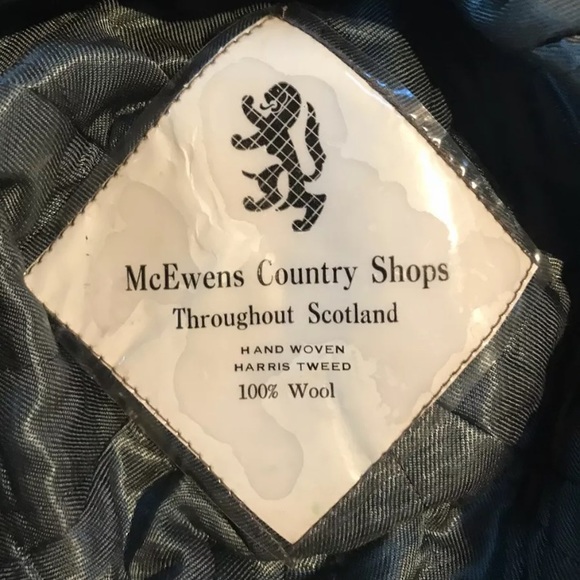 McEwens Shop brown Harris Tweed WOOL HAT Scotland, herringbone, Sherlock Holmes - Picture 4 of 8